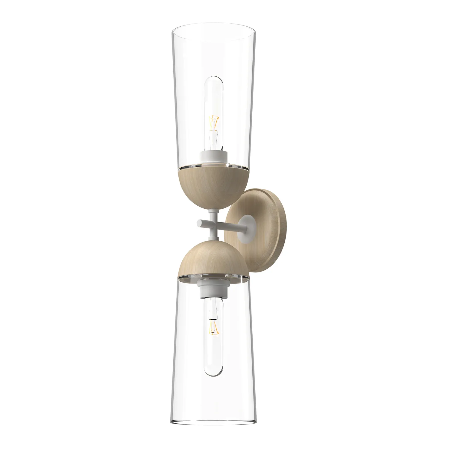 Emil Two Light Vanity in White/White Oak
