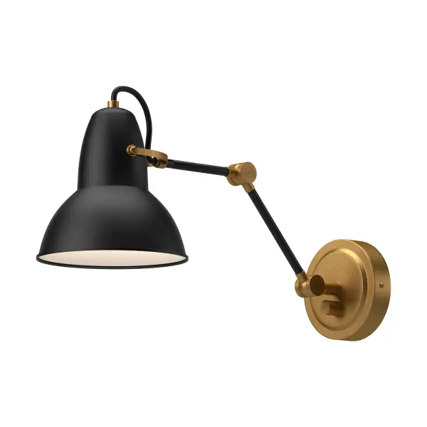 Inspired by vintage lamp post shapes, Felix gives a taste of vintage meets modern style. With an adjustable head for ample illumination, this sconce collection makes the perfect reading light or ambiance for a shelf with ease. Collection: Felix Finish: Aged Gold/Matte Black Glass: Steel Shade Width: 6.50" Height: 8.00" Weight: 2.20 lb Extension from Wall: 20.38" Canopy: D4.75" x E1.375" Number of Bulbs: 1 Maximum Wattage: 60.00 W Bulb Type: A19 Bulb Base: E26 Voltage: 120.00 V Material: Steel Country of Origin: China Safety Listing: UL Safety Rating: Damp Manufacturer Warranty: 1 Year Spec Sheet Instructions