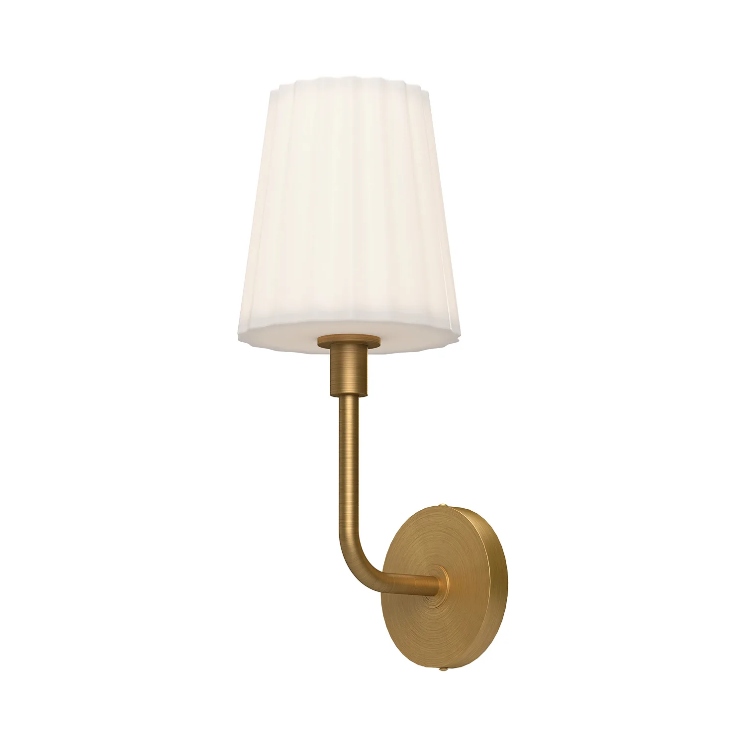 Plisse One Light Vanity in Aged Gold/Opal Matte Glass