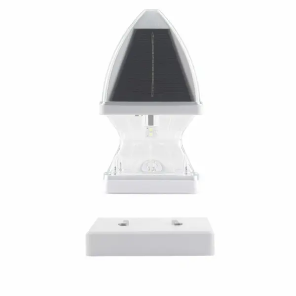 Weather-resistant finish cap designed specifically for Gothic Solar Post Cap Lights. Enables secure mounting on 4-inch vinyl, PVC, or wooden posts with color-matched black or white finish options.