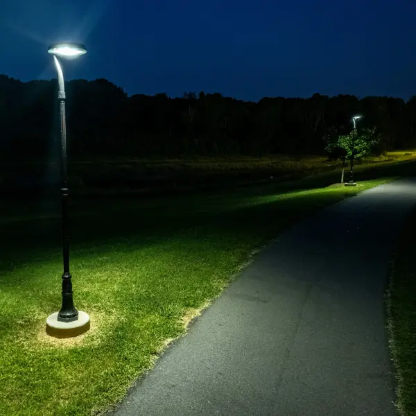 This coastal-approved solar post light delivers exceptional illumination for high-traffic commercial areas. With 3,700 lumens on motion detection and maintenance-free operation, it's perfect for parking areas, sidewalks, and parks. - alternate view