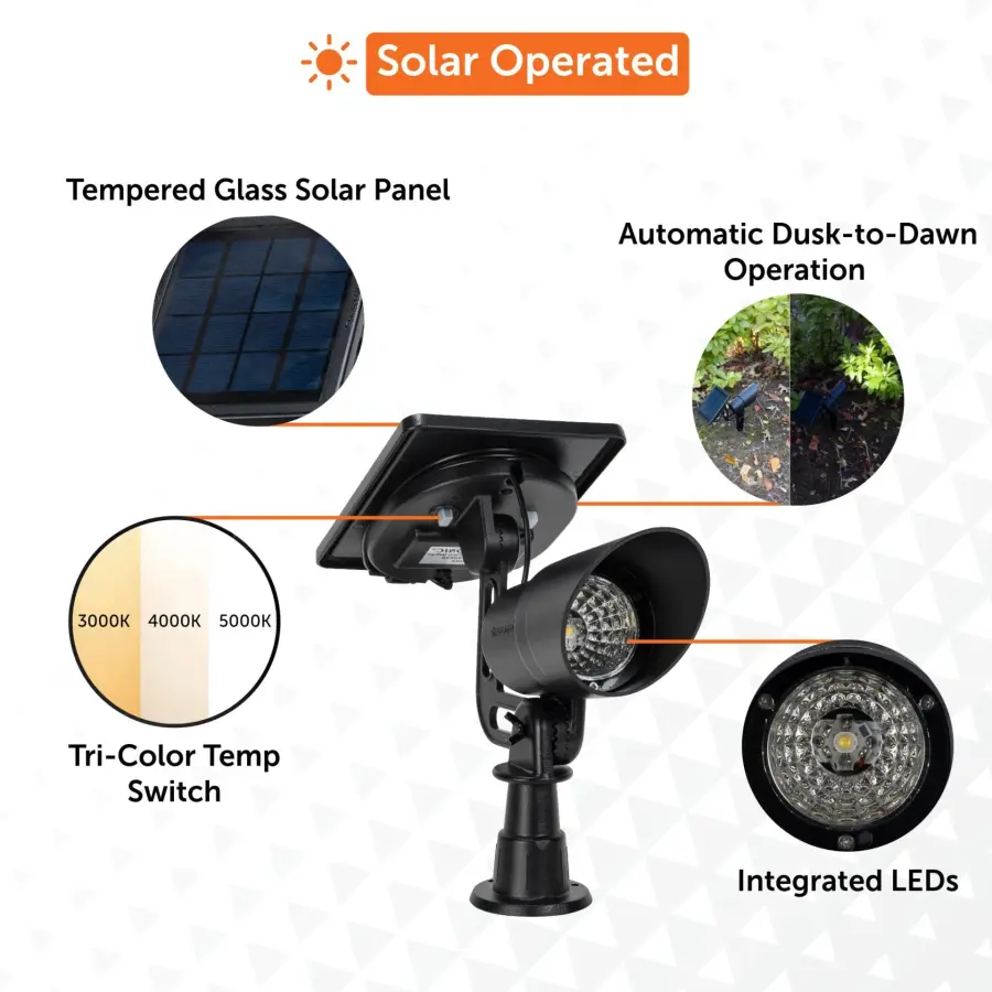 Tri-Color Progressive Outdoor Solar LED Spotlight - Image 9