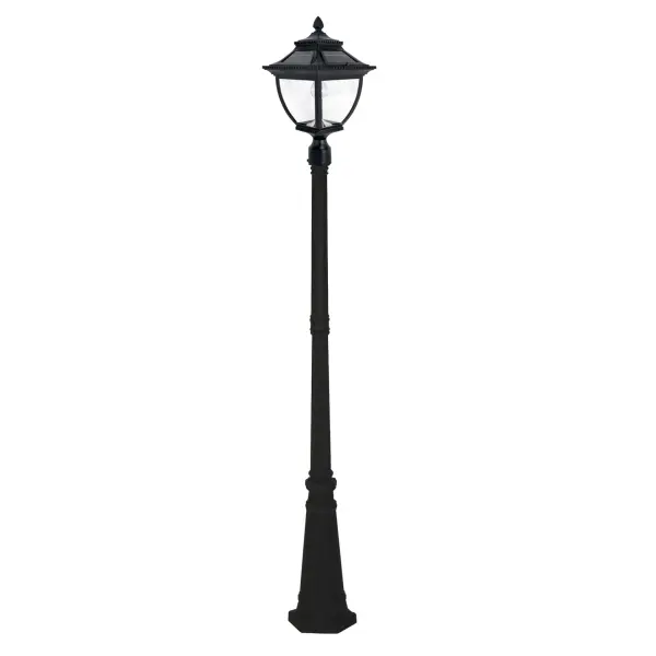 The Pagoda Solar Lamp Post combines traditional East Asian architectural elegance with modern solar technology. Features 80% more charging power, powder-coated finish, and automatic LED activation for eco-friendly outdoor illumination.