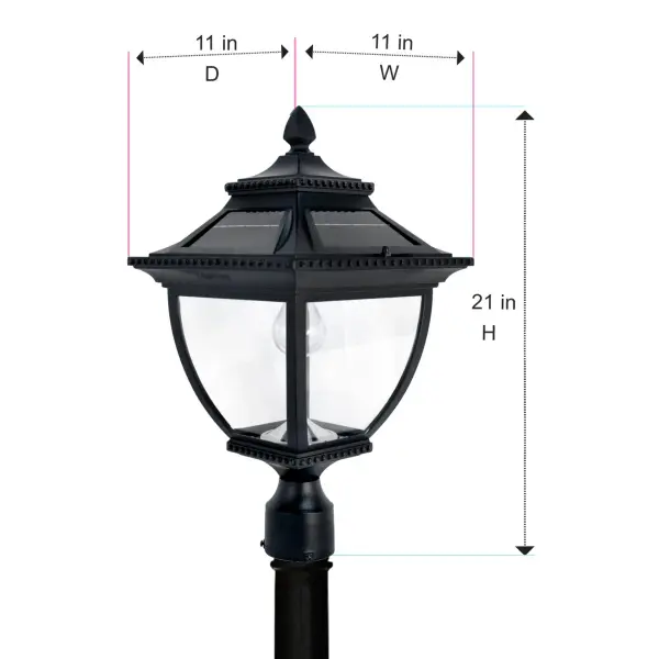 Pagoda Bulb Solar Lamp Post - Single Lamp - Image 9