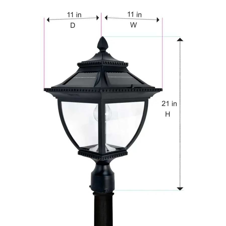 Pagoda Bulb Solar Lamp Post - Single Lamp - Image 9
