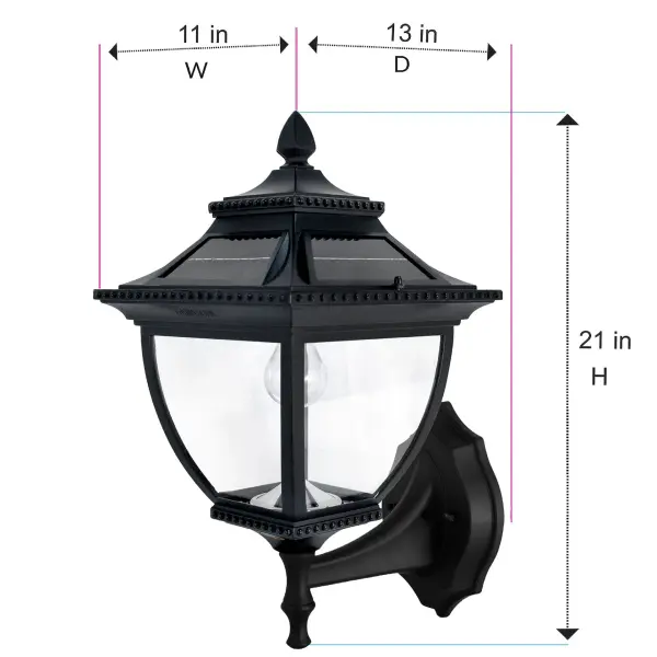 Pagoda Bulb Solar Lamp - Wall/Pier/3" Fitter Mount - Image 9