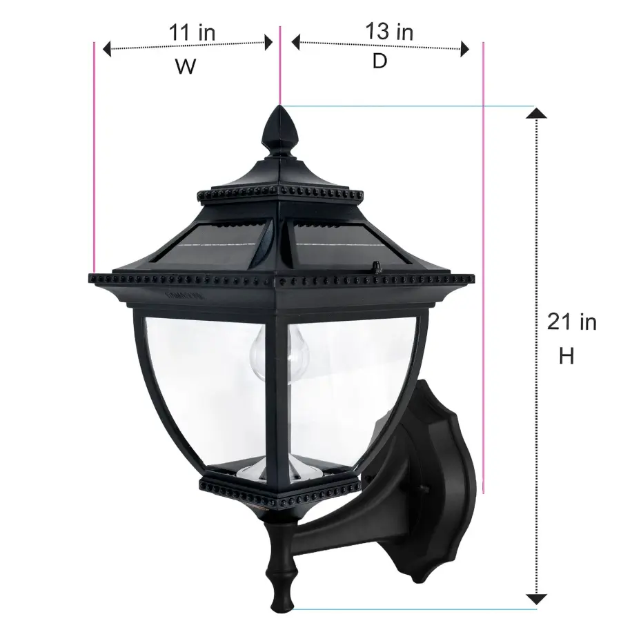 Pagoda Bulb Solar Lamp - Wall/Pier/3" Fitter Mount - Image 9
