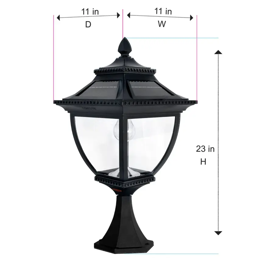 Pagoda Bulb Solar Lamp - Wall/Pier/3" Fitter Mount - Image 10