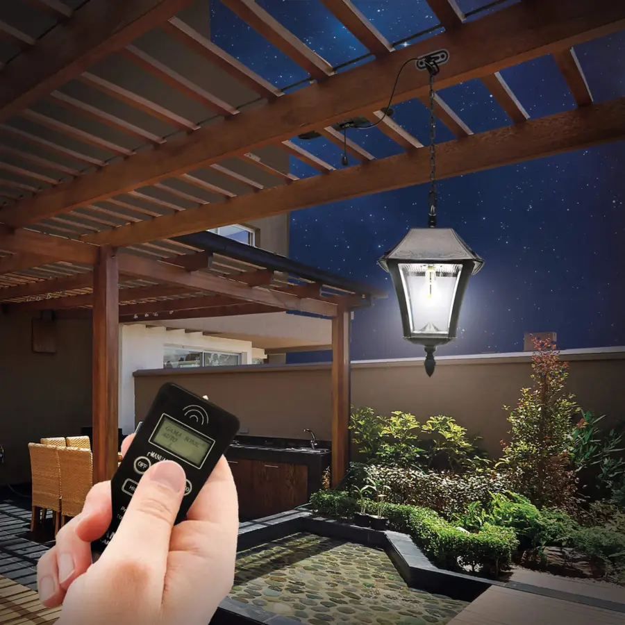 Baytown II Solar Outdoor Pendant with Remote Control - Image 3