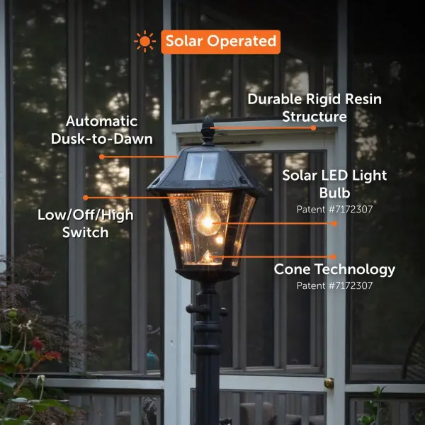 Baytown II Bulb Solar Lamp Post with EZ-Anchor Base - Image 3