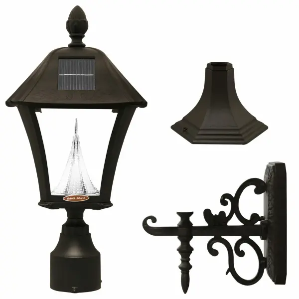The Baytown Solar Light combines traditional lantern styling with modern solar technology. Features three mounting options, weather-resistant cast aluminum construction, and dual color temperature settings for flexible outdoor lighting.