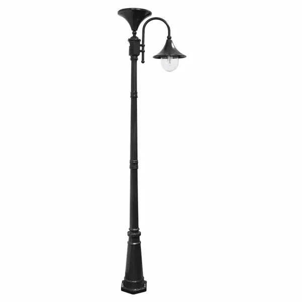 The Everest combines industrial-modern design with eco-friendly solar technology. Standing 92 inches tall with cast aluminum construction, it delivers 200 lumens of warm white light for up to 20 hours without wiring.
