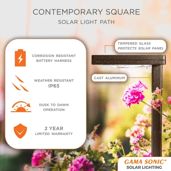 Contemporary Square Solar Pathway Light - Image 9