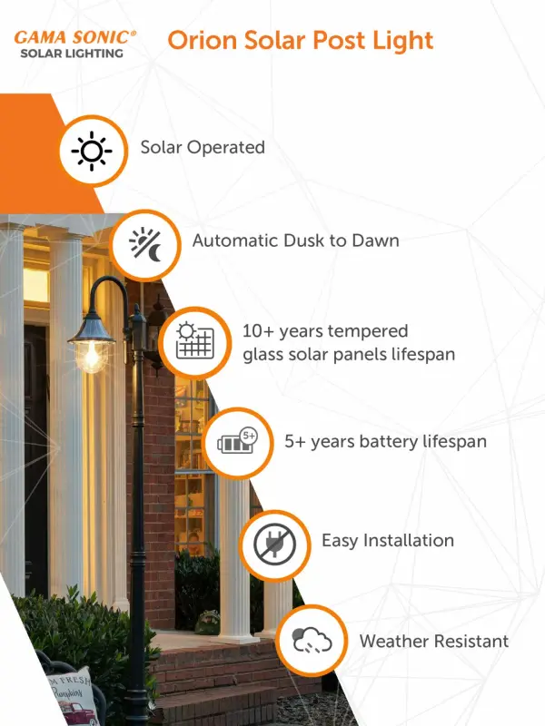 Orion Outdoor Solar Lamp Post Light - Image 4
