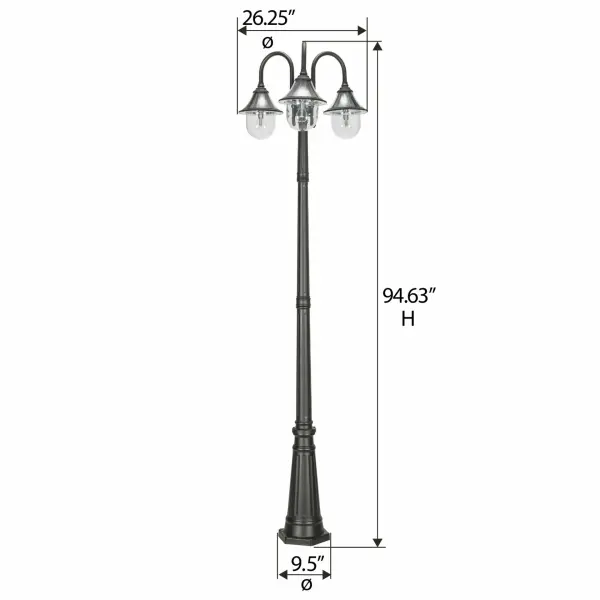 Orion Triple Head Solar Lamp Post - Image 10