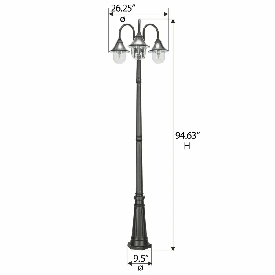 Orion Triple Head Solar Lamp Post - Image 10