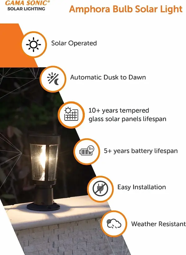 Amphora Bulb Solar Light with Pier/3" Fitter Mount - Image 4