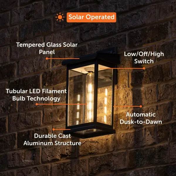 Eco-Friendly Solar Wall Light with Vintage Edison-Style Charm - Image 5