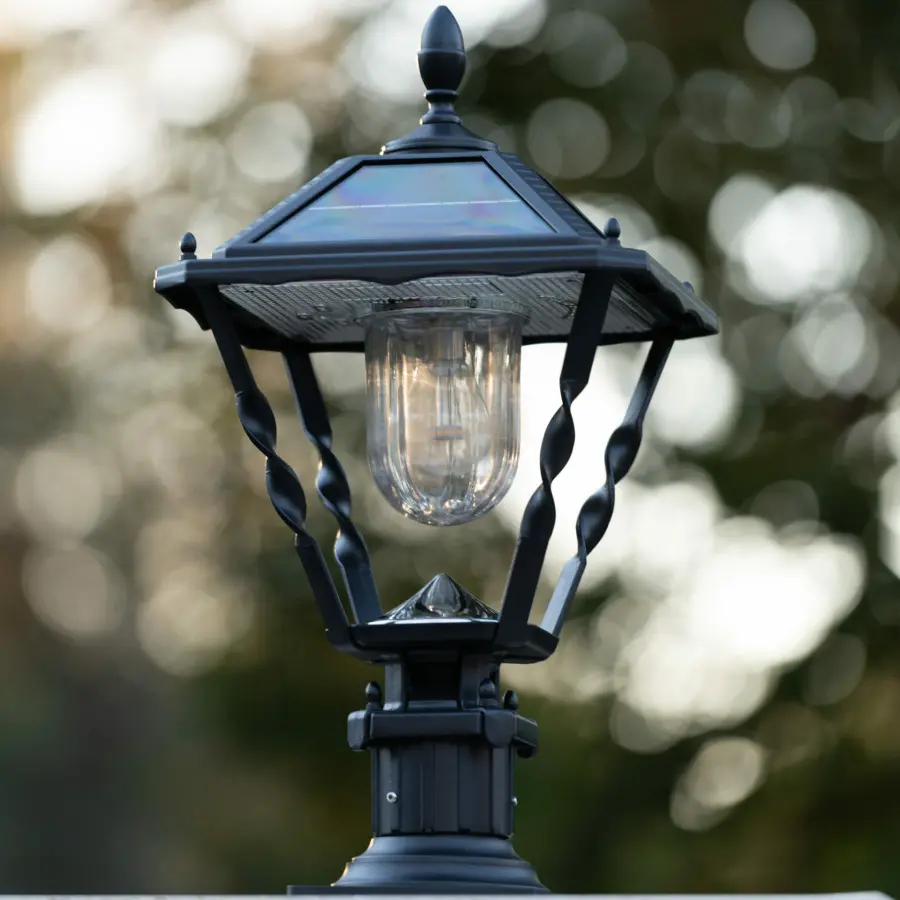 Spiral Frame Solar Post Light with 3" Fitter Mount - Image 3