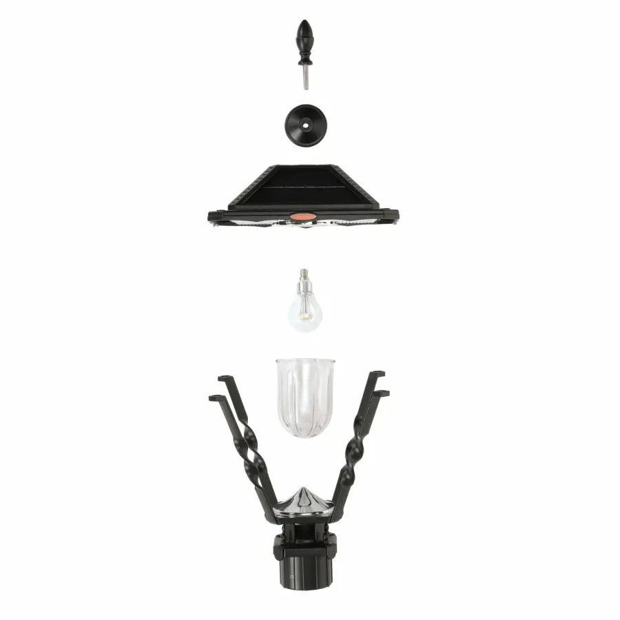 Spiral Frame Solar Post Light with 3" Fitter Mount - Image 5