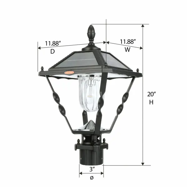 Spiral Frame Solar Post Light with 3" Fitter Mount - Image 10