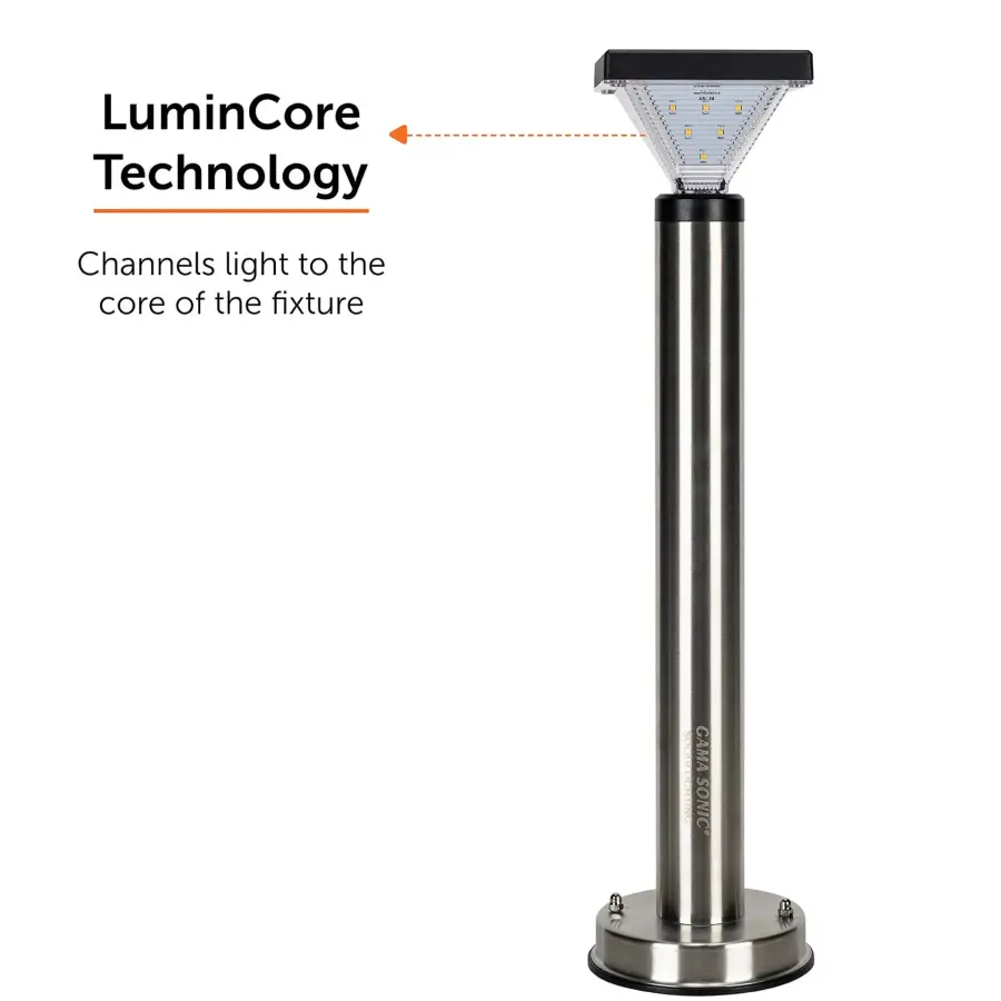 Luxor Stainless Steel Bollard Solar Pathway Light - Image 13
