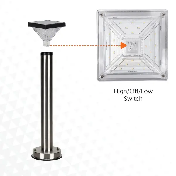Luxor Stainless Steel Bollard Solar Pathway Light - Image 8