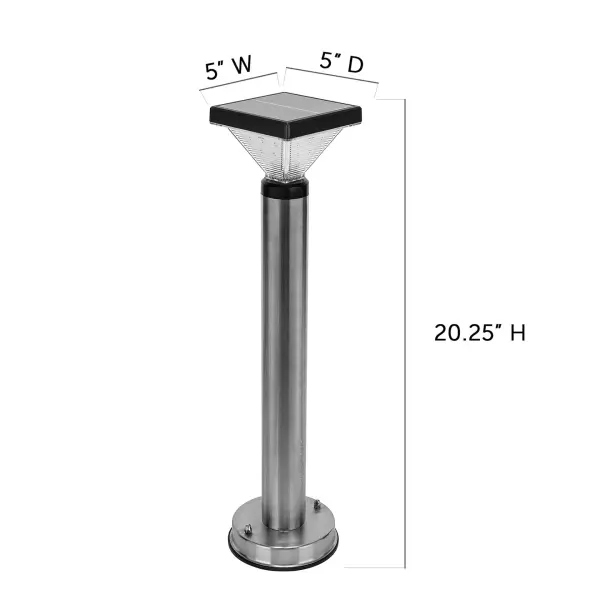 Luxor Stainless Steel Bollard Solar Pathway Light - Image 9