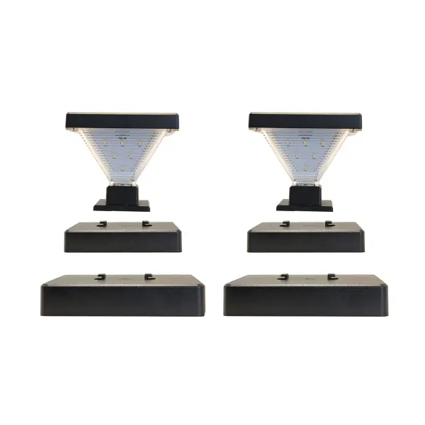 The Luxor Solar Post Cap Lights deliver exceptional brightness with 50-lumen output and warm 2700K lighting. Featuring automatic dusk-to-dawn operation and LuminCore technology for even light distribution, these durable ABS resin lights provide up to 2 nights of illumination on a full charge.