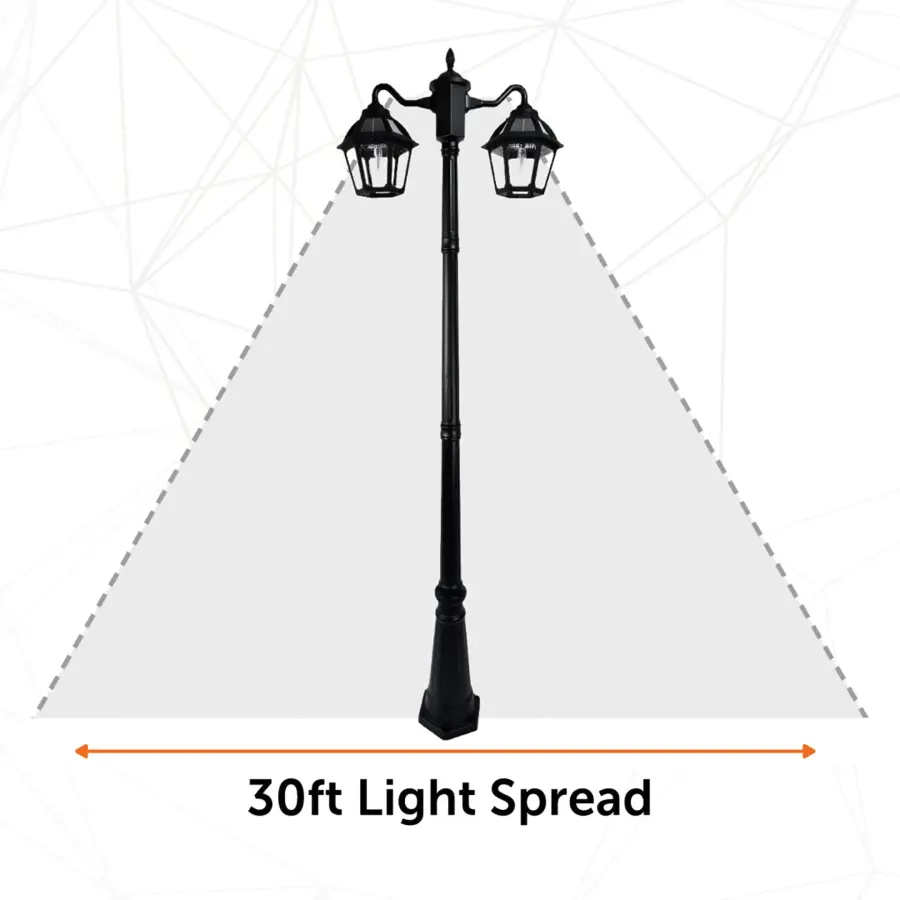 Polaris Double Head Solar Lamp Post - Image 11