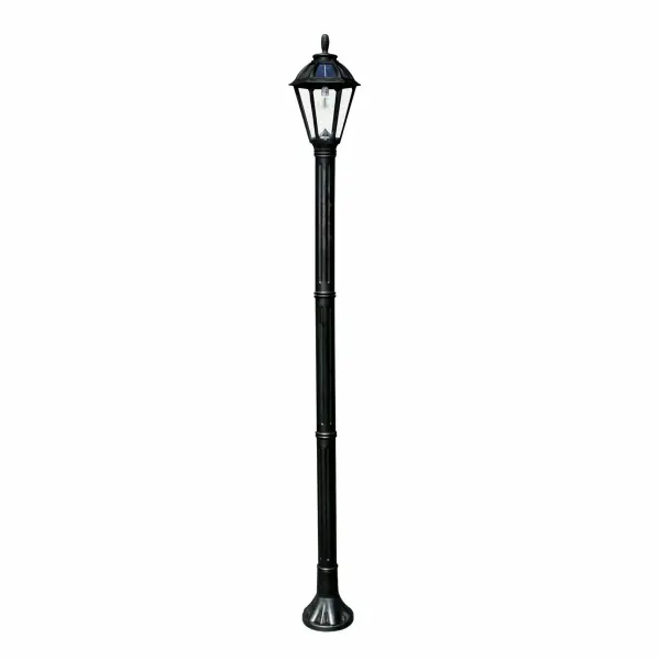 The Polaris Solar Lamp Post combines classic styling with modern solar technology, delivering 130 lumens of warm white light for up to 10 hours. Its rustproof resin construction and coastal-rated durability make it ideal for any outdoor space.