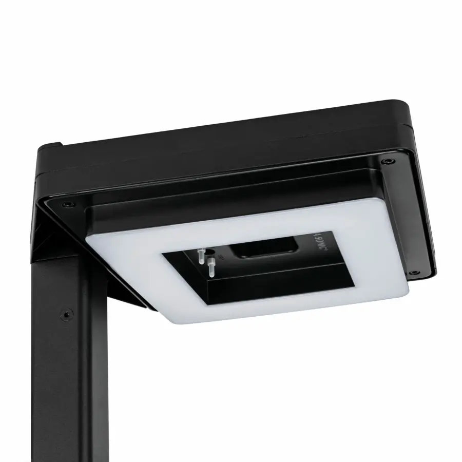Contemporary Square Solar Lamp Post with Timer - Image 1