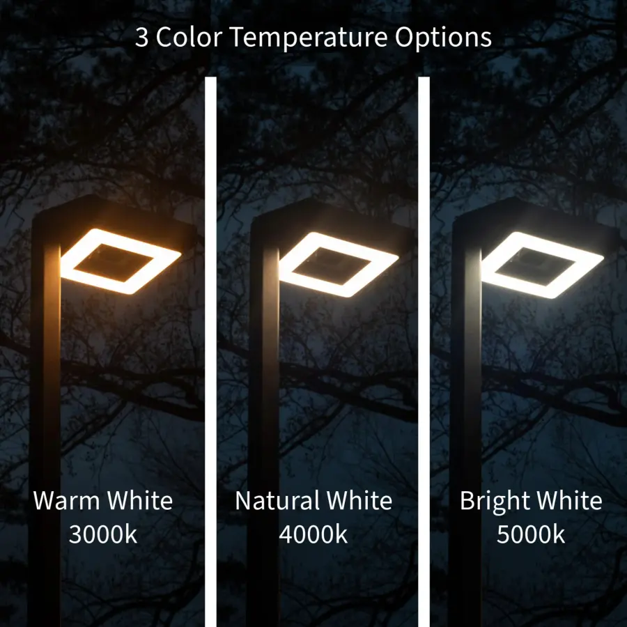Contemporary Square Solar Post Light with Timer - Image 12