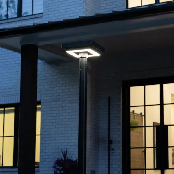 Contemporary Square Solar Post Light with Timer - Image 13