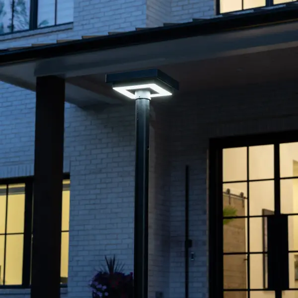 Contemporary Square Solar Post Light with Timer - Image 14