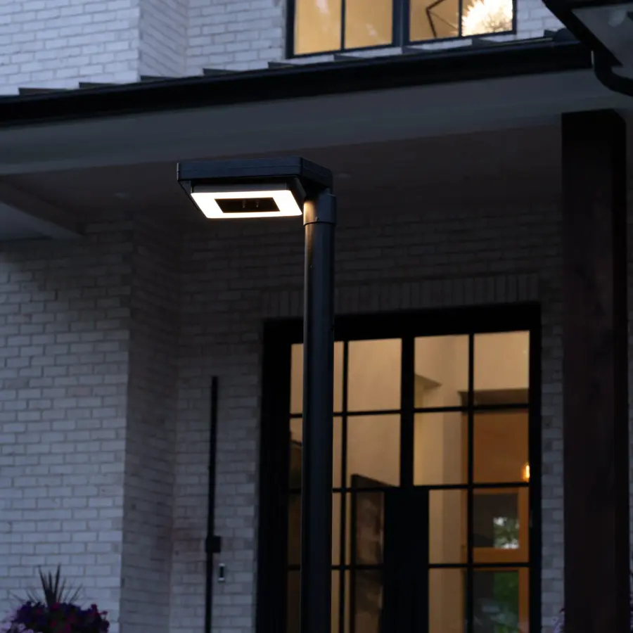 Contemporary Square Solar Post Light with Timer - Image 18