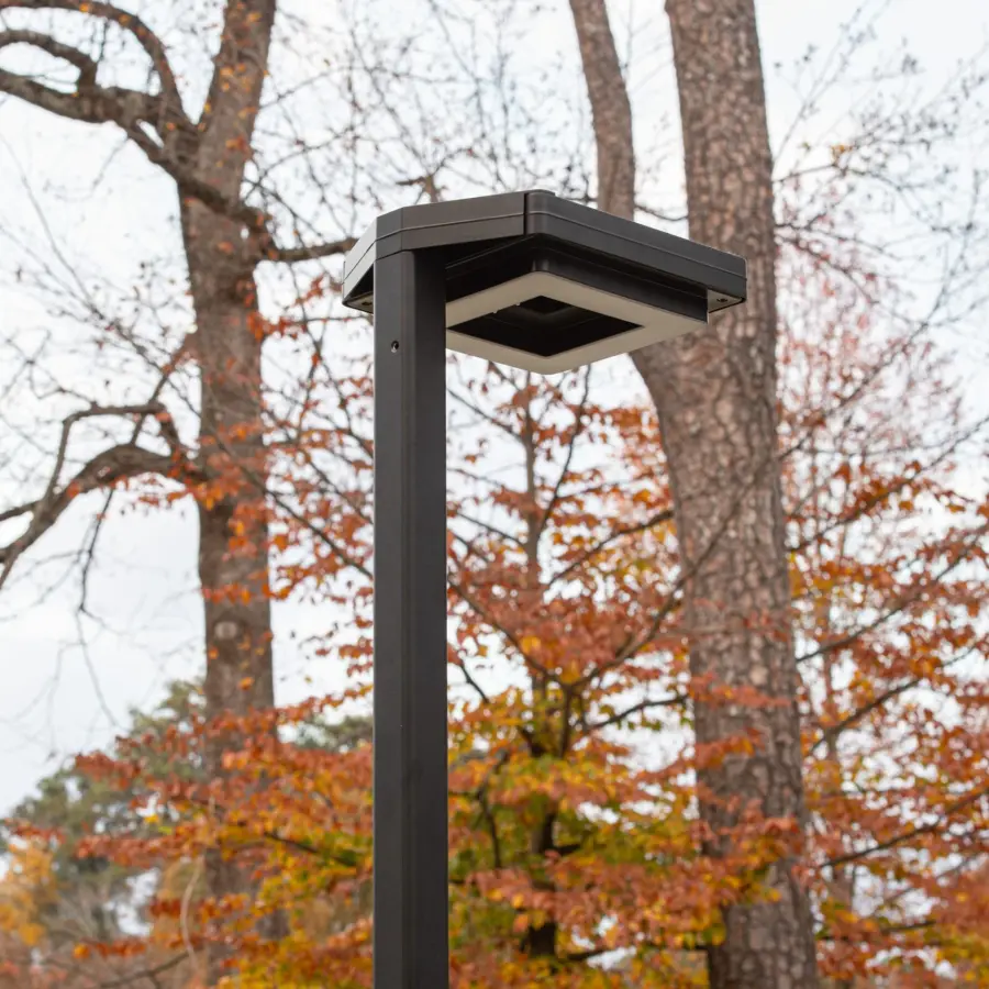 Contemporary Square Solar Post Light with Timer - Image 4