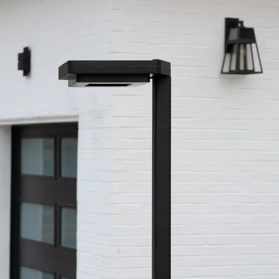 Contemporary Square Solar Post Light with Timer - Image 6