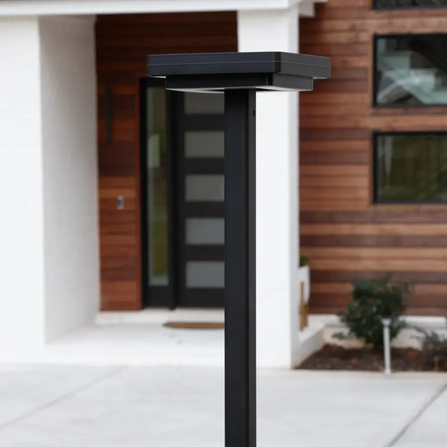 Contemporary Square Solar Post Light with Timer - Image 8