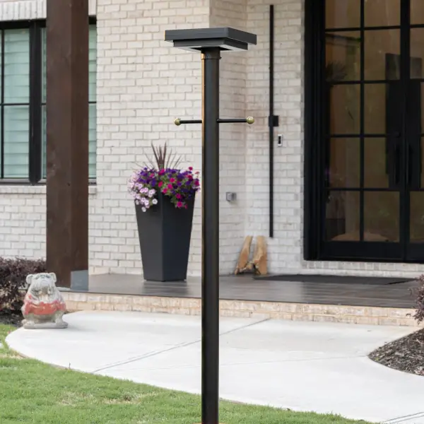 Contemporary Square Solar Post Light with Timer - Image 10