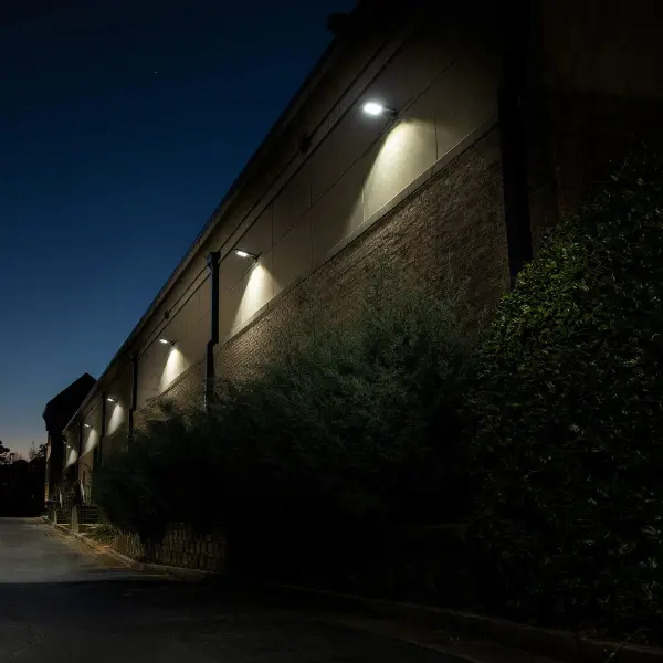 This 2800-lumen solar security light offers exceptional brightness and versatility for commercial and residential applications. With integrated motion sensing, timer options, and dusk-to-dawn operation, it provides reliable security lighting without electrical wiring or monthly energy costs. - alternate view
