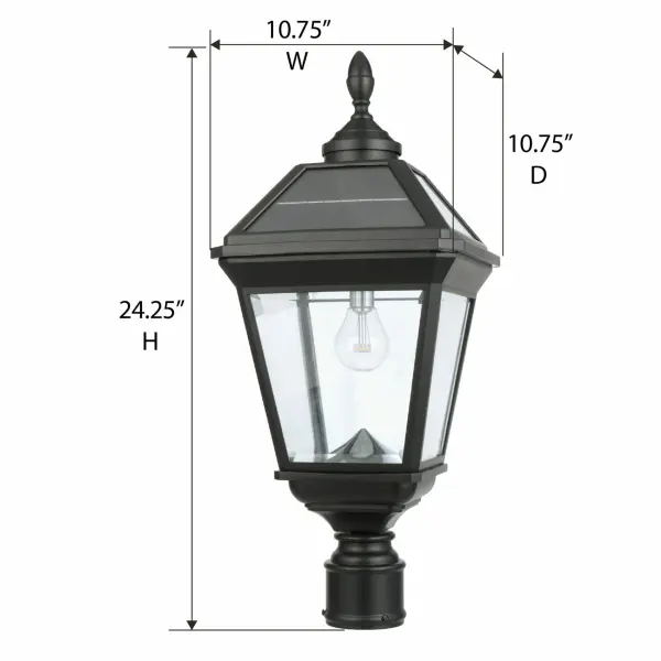 Imperial Bulb Solar Post Light with Trapezoidal Panels - Image 13