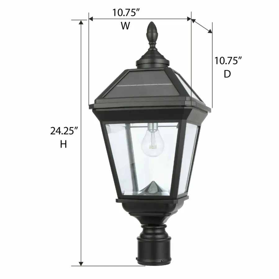 Imperial Bulb Solar Post Light with Trapezoidal Panels - Image 13