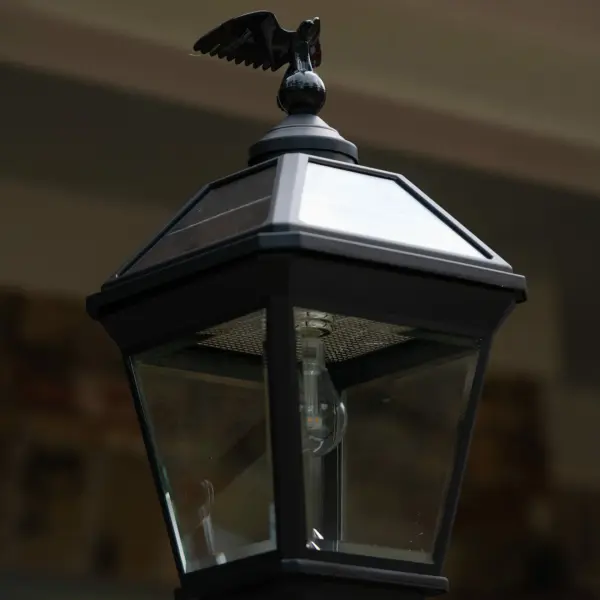 Imperial Bulb Solar Post Light with Trapezoidal Panels - Image 9