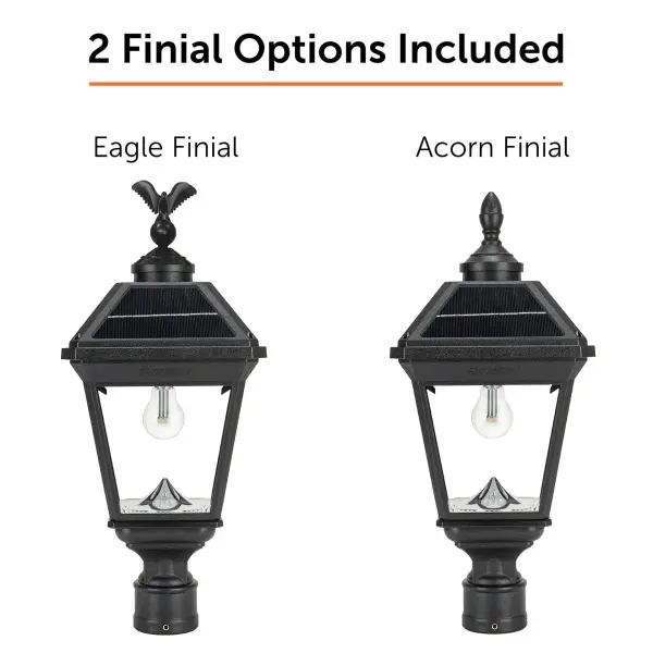 Imperial Bulb Solar Post Light with Trapezoidal Panels - Image 10