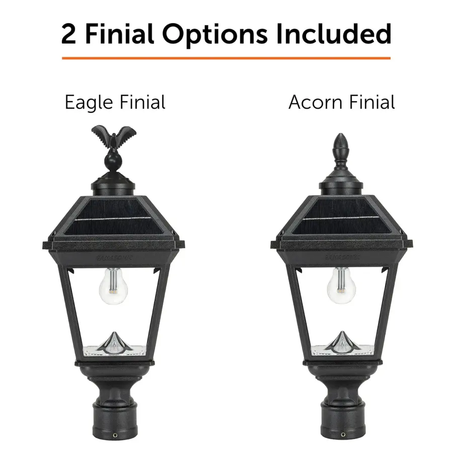 Imperial Bulb Solar Post Light with Trapezoidal Panels - Image 10