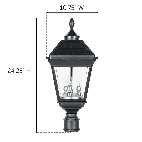 Imperial Trio Bulb Solar Post Light - Image 14