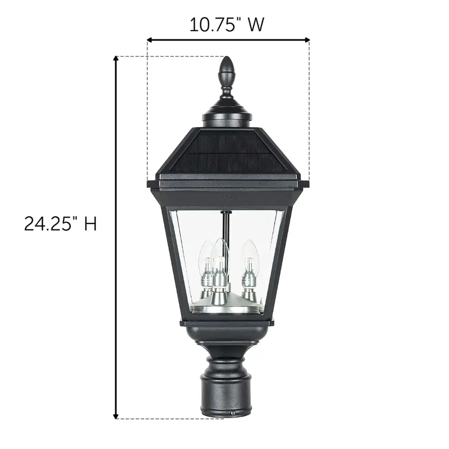 Imperial Trio Bulb Solar Post Light - Image 14