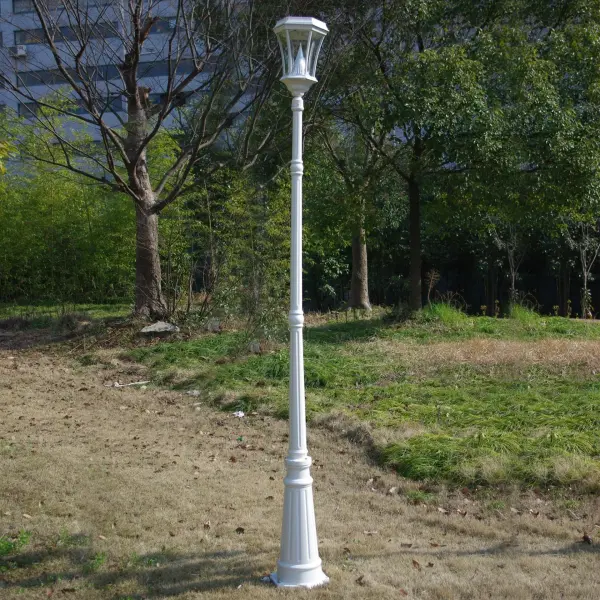 This 79-inch decorative lamp post combines Victorian elegance with modern durability. Weather-resistant cast aluminum construction ensures long-lasting performance, while the 3-inch fitter accommodates most standard post mount fixtures. - alternate view