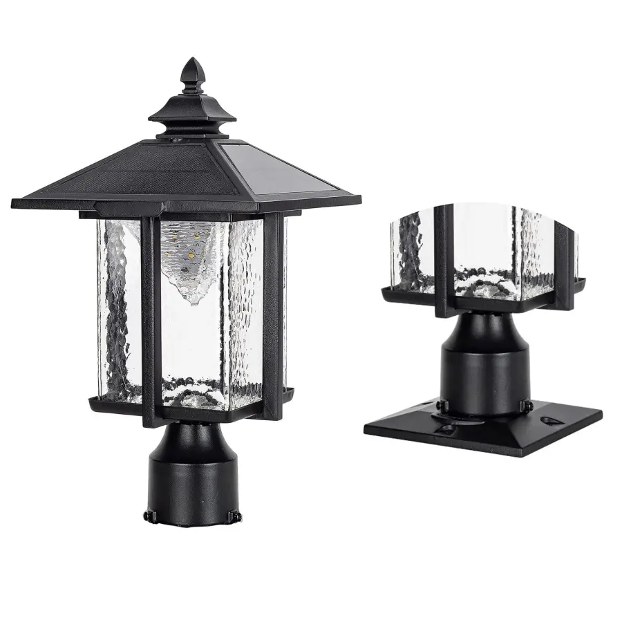 Casita Solar Post Light with Beveled Glass - Image 1